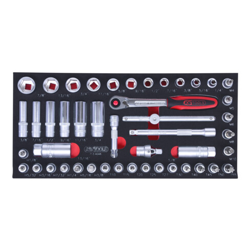 KS Tools SCS 3/8" dopsleutelset, 46 stuks in 1/3 systeem insteek