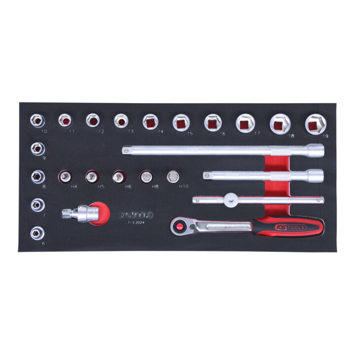 KS Tools SCS 3/8" Module de douilles, 24 pcs., modules système 1/3