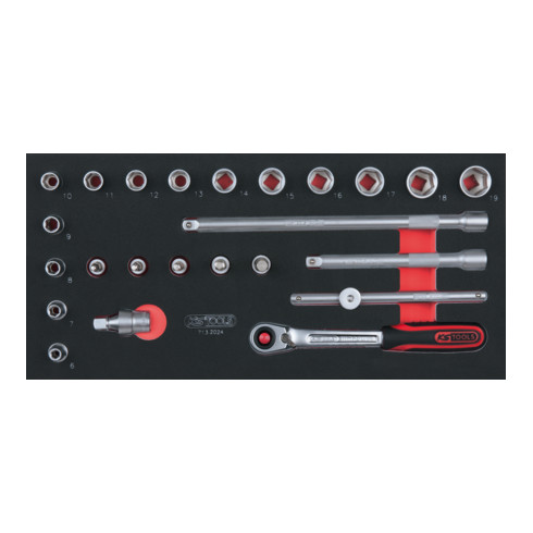 KS Tools SCS 3/8" Steckschlüssel-Satz, 24-teilig in 1/3 Systemeinlage