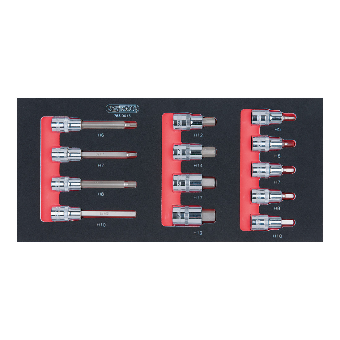 KS Tools SCS CHROMEplus 1/2" bit dopsleutelset, 13 stuks in 1/3 systeemvak