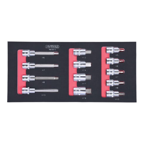 KS Tools SCS CHROMEplus 1/2" bit dopsleutelset, 13 stuks in 1/3 systeemvak