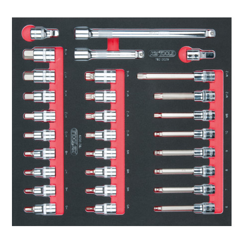 KS Tools SCS CHROMEplus 1/2" bit dopsleutelset, 28 stuks in 2/3 systeembak