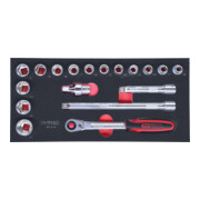 KS Tools SCS CHROMEplus 1/2" dopsleutelset, 18 stuks in 1/3 systeem insteek-3