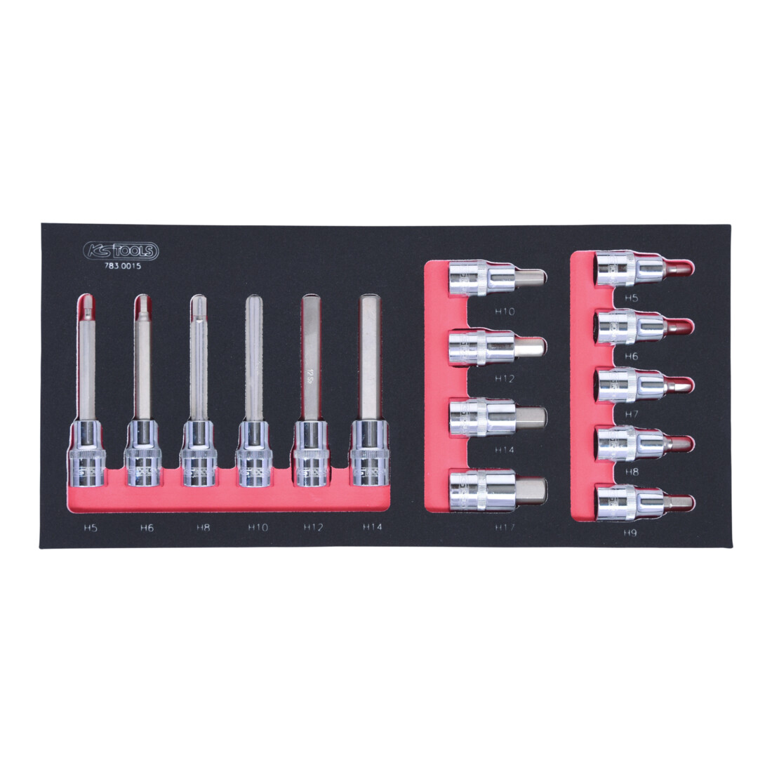 KS Tools SCS CHROMEplus 1/2" Module de douilles, 15 pcs., modules système 1/3