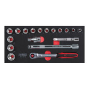 KS Tools SCS CHROMEplus 1/2" Module de douilles, 18 pcs., modules système 1/3-1