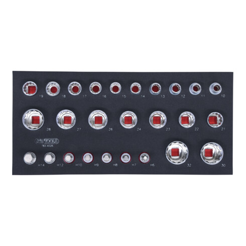 KS Tools SCS CHROMEplus 1/2" Module de douilles, 26 pcs., modules système 1/3