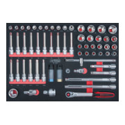 KS Tools SCS CHROMEplus 1/2" Module de douilles, 61 pcs., modules système 1/1-1