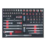 KS Tools SCS CHROMEplus 1/2" Module de douilles, 66 pcs., modules système 1/1-1