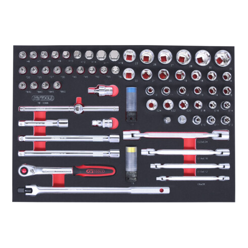 KS Tools SCS CHROMEplus 1/2" Module de douilles, 66 pcs., modules système 1/1