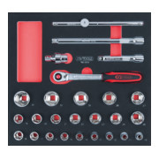 KS Tools SCS CHROMEplus 1/2" Steckschlüssel-Satz, 26-teilig in 2/3 Systemeinlage-1