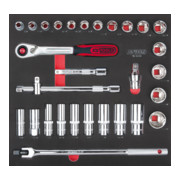 KS Tools SCS CHROMEplus 1/2" Steckschlüssel-Satz, 30-teilig in 2/3 Systemeinlage-1