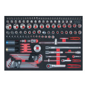 KS Tools SCS CHROMEplus 1/4"+1/2" Module de douilles, 135 pcs., modules système 1/1-1