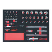 KS Tools SCS CHROMEplus 1/4"+1/2" Module de douilles, 58 pcs., modules système 1/1-1