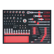 KS Tools SCS CHROMEplus 1/4"+1/2" Module de douilles, 91 pcs., modules système 1/1-1