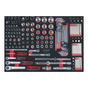KS Tools SCS CHROMEplus 1/4"+3/8"+1/2" Module de douilles, 160 pcs., modules système 1/1-1