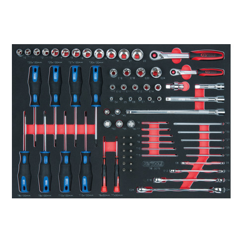 KS Tools SCS CHROMEplus 1/4"+3/8"+1/2" Module de douilles, 75 pcs., modules système 1/1