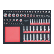 KS Tools SCS CHROMEplus 1/4"+3/8"+1/2" Module de douilles, 75 pcs., modules système 1/1-1