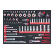 KS Tools SCS CHROMEplus 1/4"+3/8"+1/2" Module de douilles, 80 pcs., modules système 1/1-1