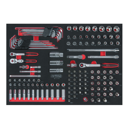 KS Tools SCS CHROMEplus 1/4" + 3/8" Module de douilles, 144 pcs., modules système 1/1