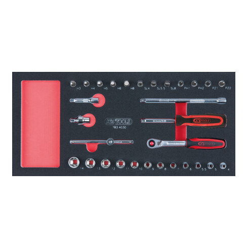 KS Tools SCS CHROMEplus 1/4" Module de douilles, 30 pcs., modules système 1/3