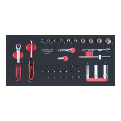 KS Tools SCS CHROMEplus 1/4" Module de douilles, 40 pcs., modules système 1/3