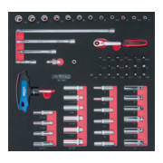 KS Tools SCS CHROMEplus 1/4" Module de douilles, 61 pcs., modules système 2/3-1