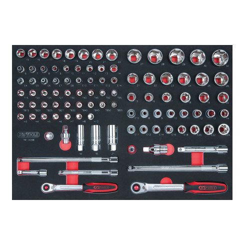 KS Tools SCS CHROMEplus 3/8"+1/2" Module de douilles, 98 pcs., modules système 1/1