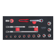 KS Tools SCS CHROMEplus 3/8" Module de douilles, 17 pcs., modules système 1/3-1