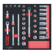 KS Tools SCS CHROMEplus 3/8" Module de douilles, 34 pcs., modules système 2/3-1