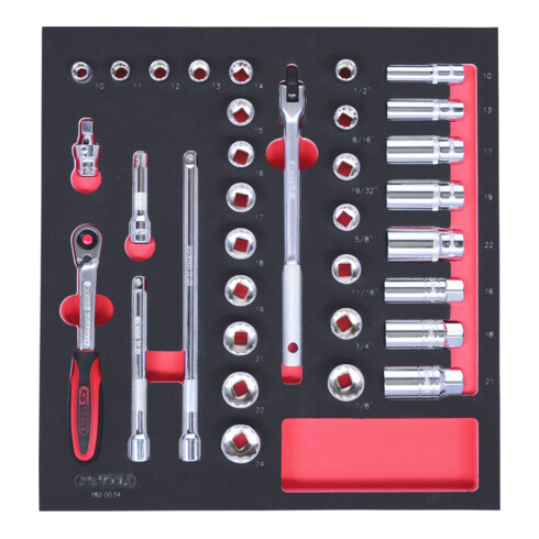 KS Tools SCS CHROMEplus 3/8" Module de douilles, 34 pcs., modules système 2/3