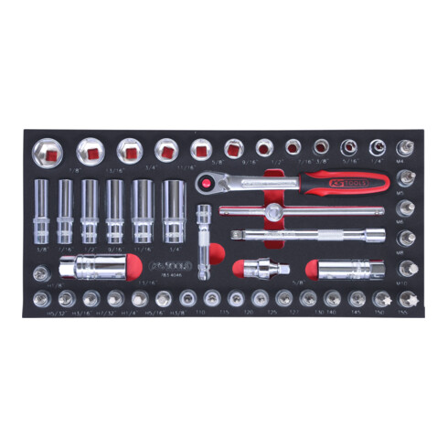 KS Tools SCS CHROMEplus 3/8" Module de douilles, 46 pcs., modules système 1/3