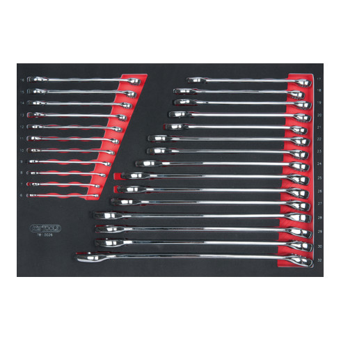 KS Tools SCS Jeu de clés mixtes coudées CHROMEplus, 26 pcs., Modules système 1/1
