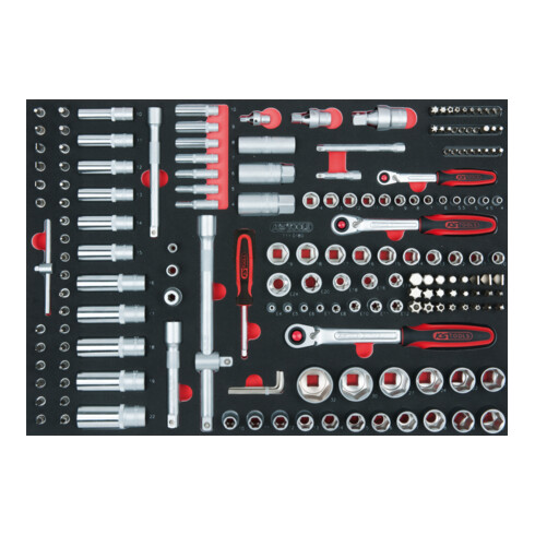 KS Tools SCS Module de douilles, 180 pcs. 1/4"+3/8"+1/2", modules système 1/1