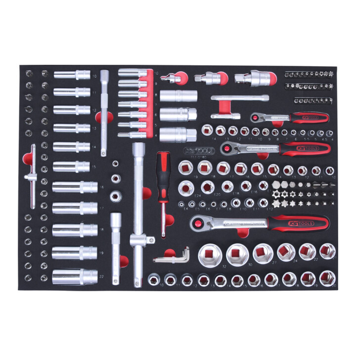 KS Tools SCS Module de douilles, 180 pcs. 1/4"+3/8"+1/2", modules système 1/1