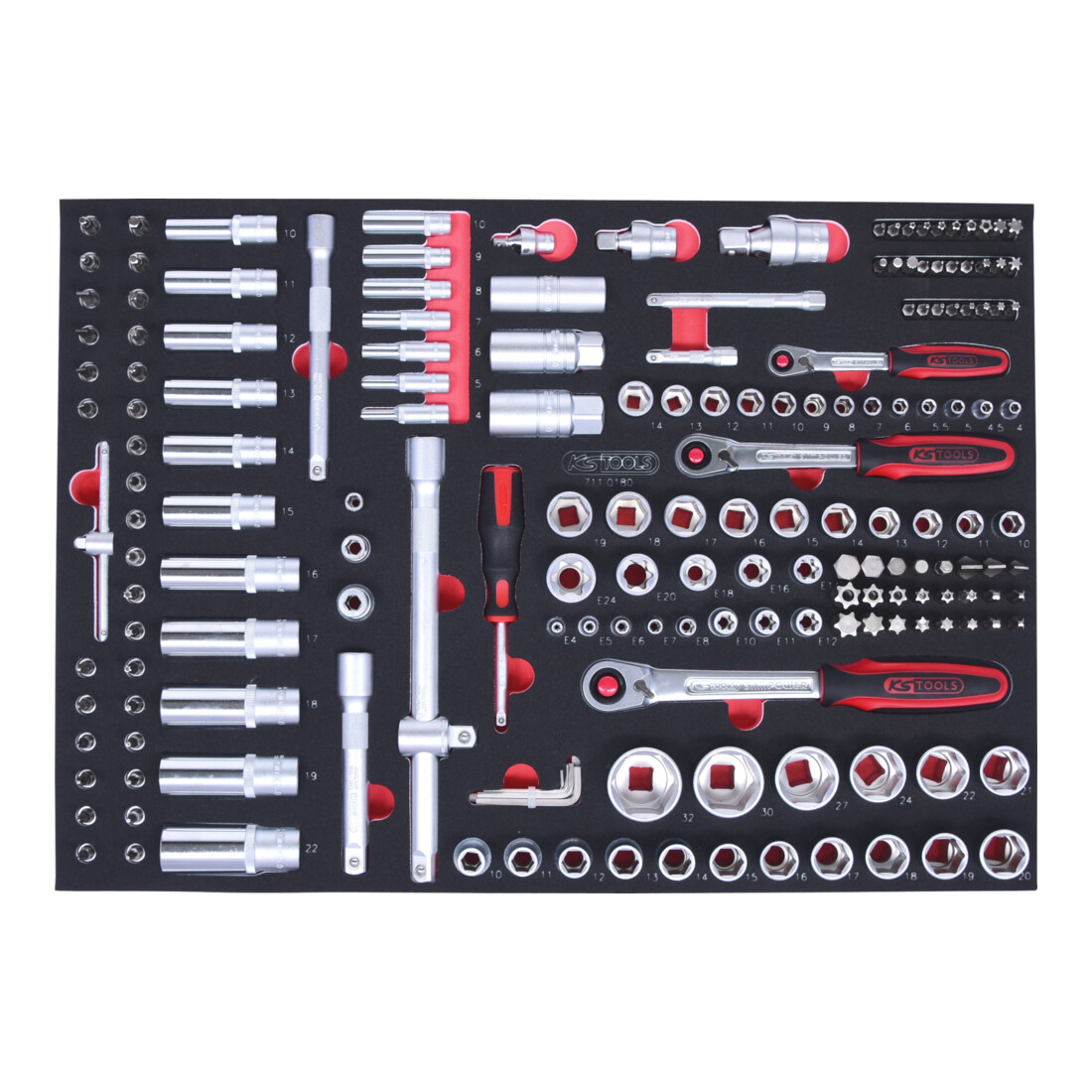 KS Tools SCS Module de douilles, 180 pcs. 1/4"+3/8"+1/2", modules système 1/1