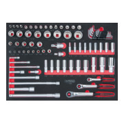 KS Tools SCS Module de douilles, 80 pcs. 1/4"+3/8"+1/2", modules système 1/1-1
