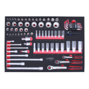 KS Tools SCS Module de douilles, 80 pcs. 1/4"+3/8"+1/2", modules système 1/1-3