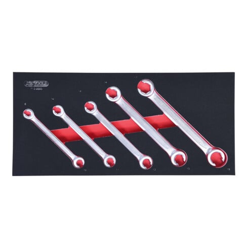 KS Tools SCS Offener Doppel-Ringschlüssel-Satz, abgewinkelt, 5-teilig in 1/3 Systemeinlage