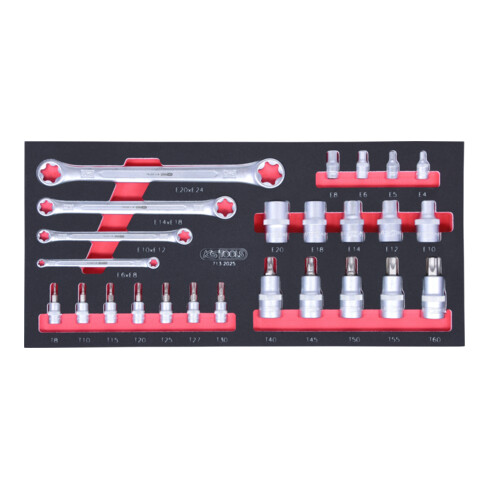 KS Tools SCS Torx-E Module d'outils profilé, 25 pcs., modules système 1/3