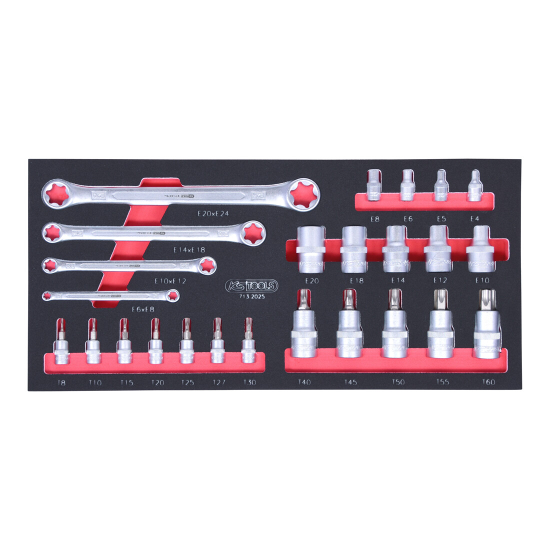 KS Tools SCS Torx-E Module d'outils profilé, 25 pcs., modules système 1/3