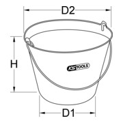 KS Tools Secchio di plastica, 11 litri-3