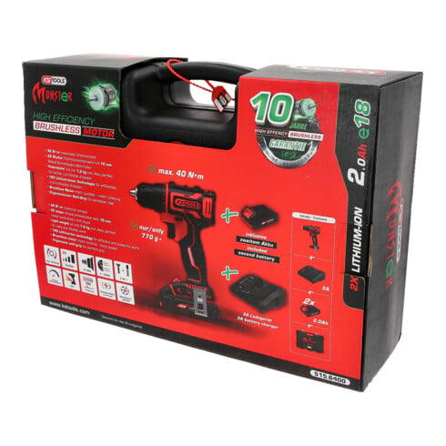 KS Tools Serie di avvitatori e alesatori a batterie brushless eMONSTER, 4pz.