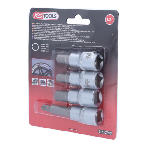 KS Tools Serie di bussole speciali per cerchi in lega multi-parti OZ, 4pz.