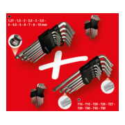 KS Tools Serie di chiavi maschio piegate, Torx, esagono interno, 22pz.