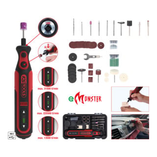 KS Tools Serie di utensili multifunzione a batteria con 50 accessori eMONSTER