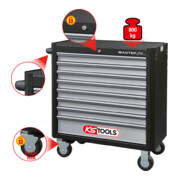 KS Tools Servante MASTERline avec 8 tiroirs, noir-argent-1