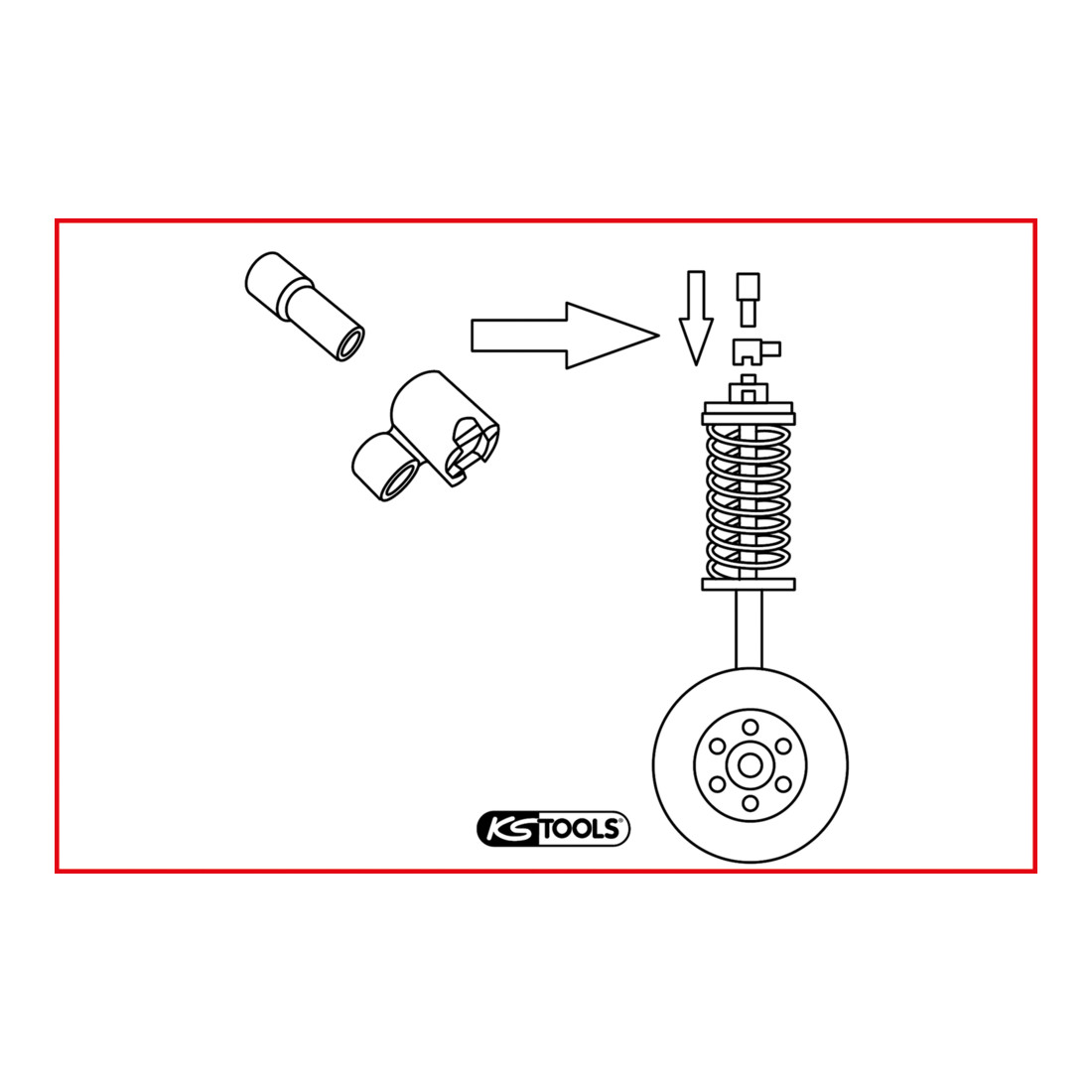 KS Tools Set attrezzi speciali per controllo ammortizzatori Volvo, 2pz.