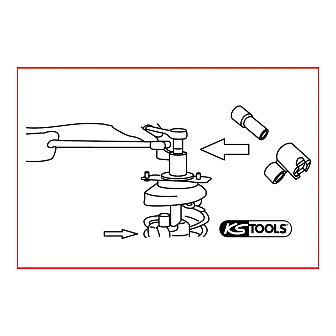 KS Tools Set attrezzi speciali per controllo ammortizzatori Volvo, 2pz.