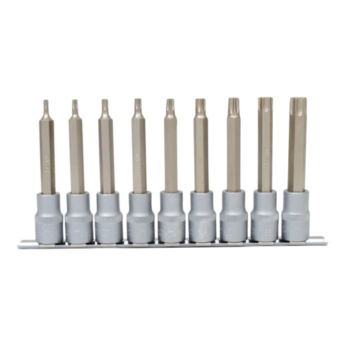 KS Tools Set bussole 1/2" per bit TX, lunghe, 9pz., T20-T60