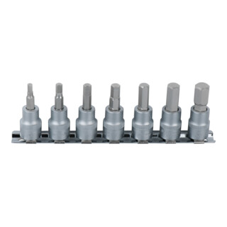 KS Tools Set bussole 1/4" per bit a esagono incassato, 7pz. 2,5-8mm